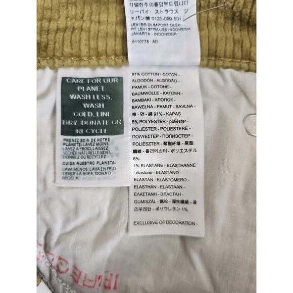 Levi's ~Woman Size 30×30~ Brown/Green Mid Rise Boyfriend Jeans CORDUROY NWT. - Picture 7 of 16